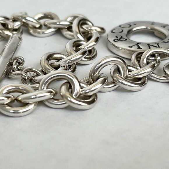 Vintage Tiffany Heart Tag Toggle Bracelet in Silver - 8” - Picture 12 of 14